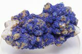 Vivid-Blue Azurite Encrusted Quartz Crystals - China #197096-1
